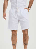 Men's Solid Breathable Cotton Linen Shorts