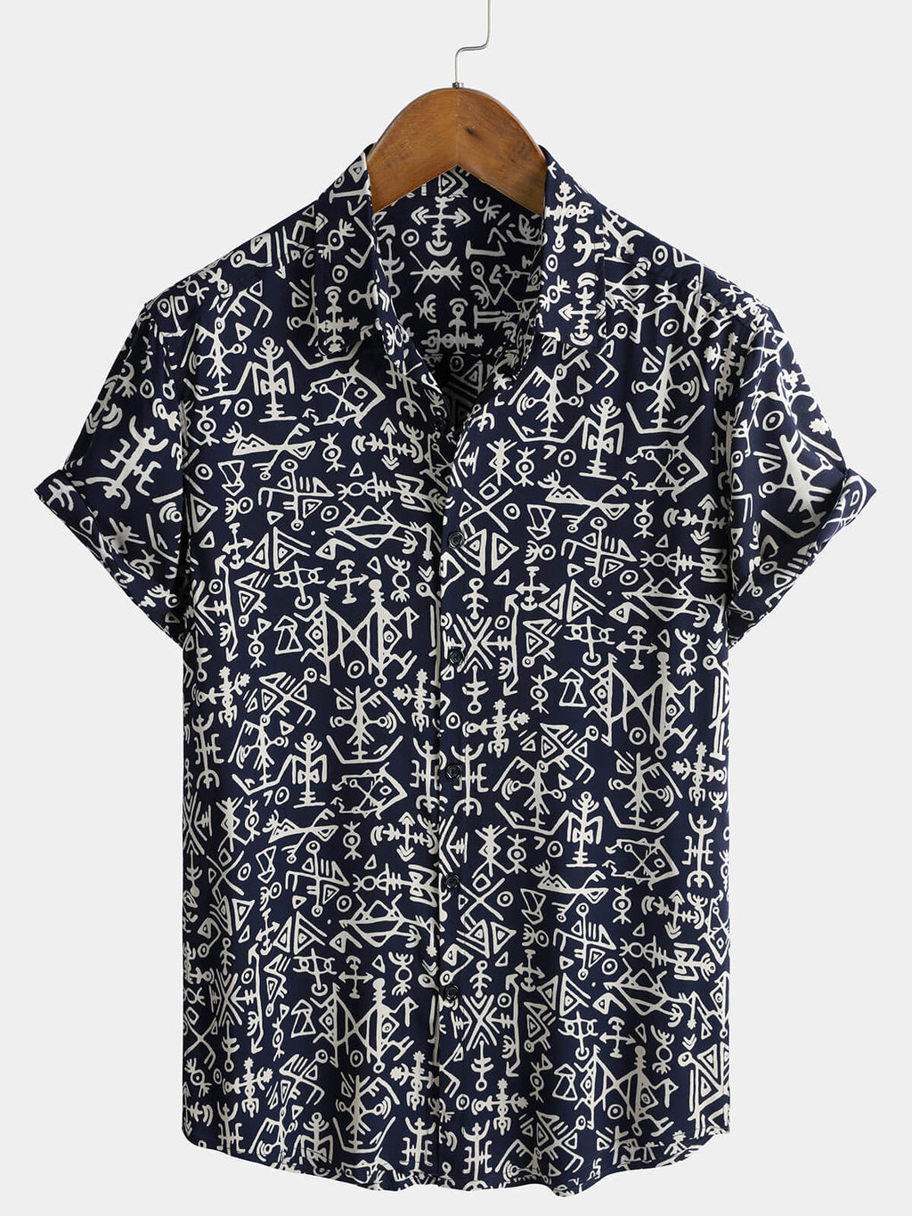 Navy Geometric Tribal Shirt