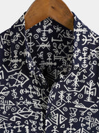 Navy Geometric Tribal Shirt