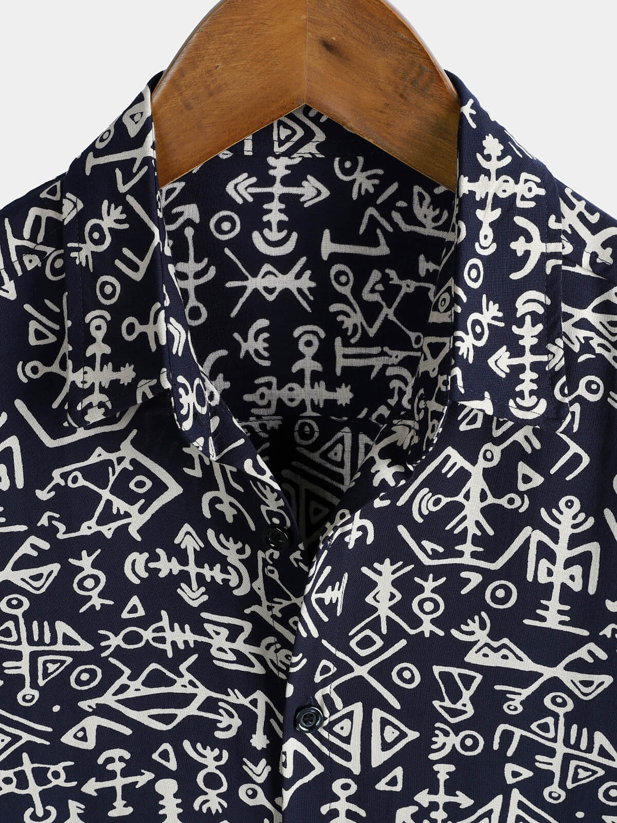 Navy Geometric Tribal Shirt