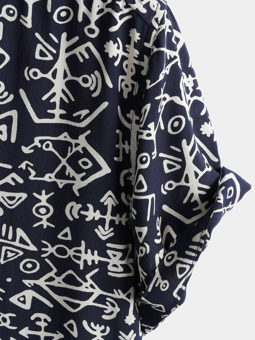 Navy Geometric Tribal Shirt
