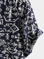 Navy Geometric Tribal Shirt