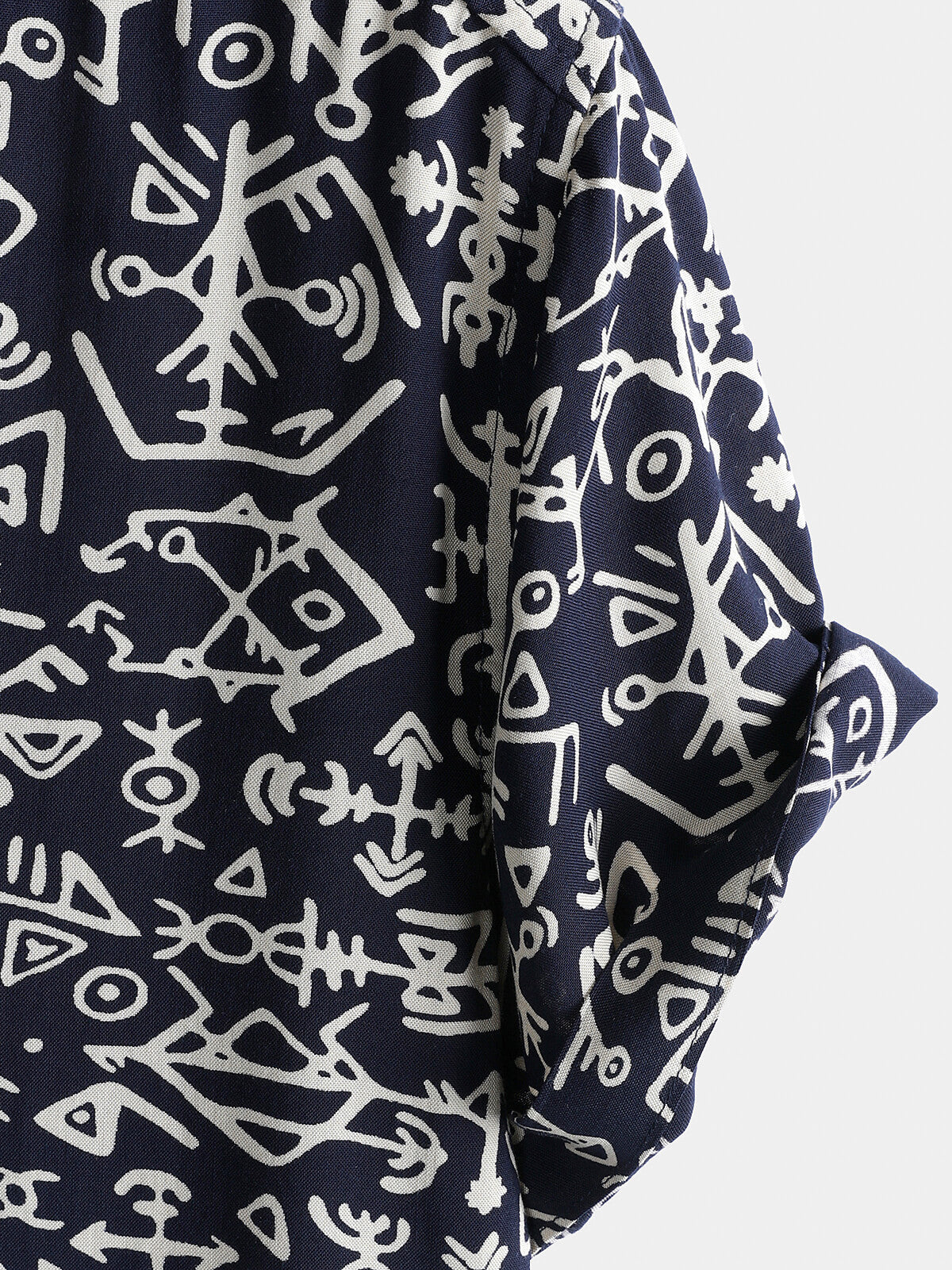 Navy Geometric Tribal Shirt