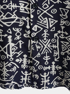 Navy Geometric Tribal Shirt