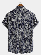 Navy Geometric Tribal Shirt