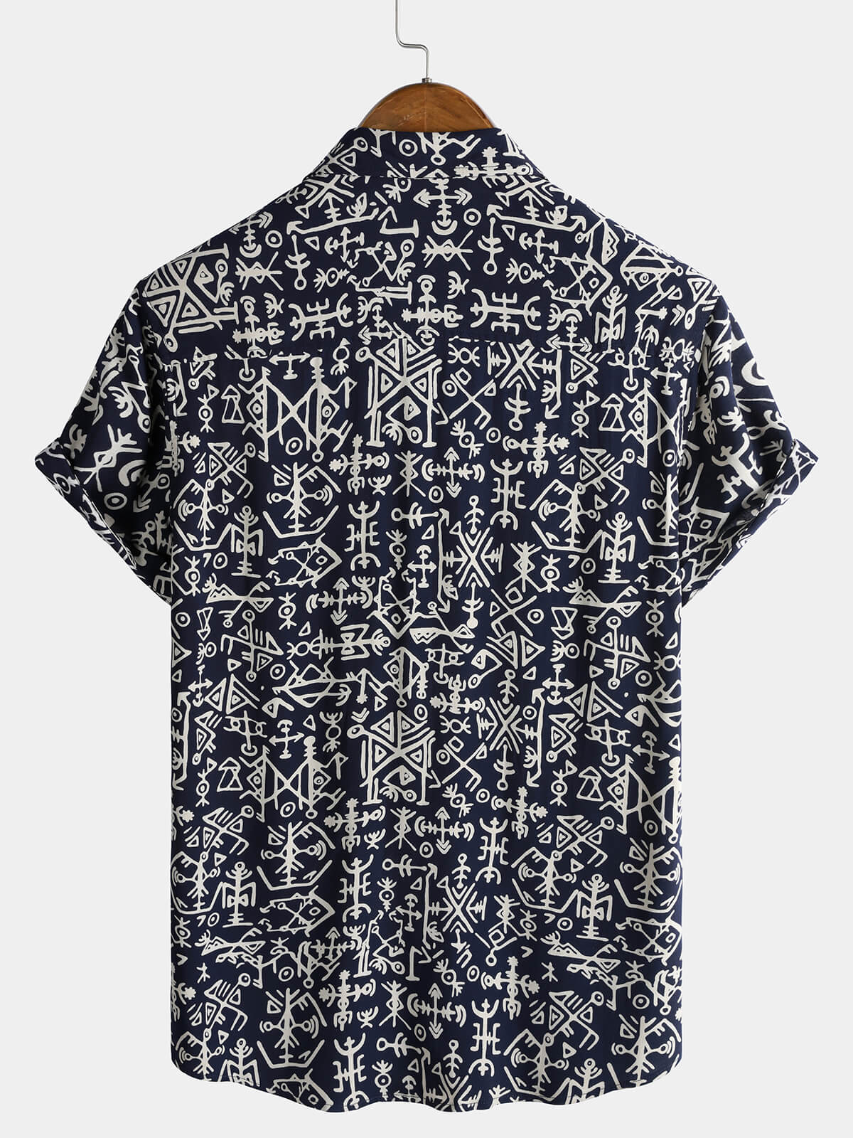 Navy Geometric Tribal Shirt