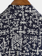 Navy Geometric Tribal Shirt