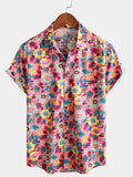 Pink Cotton Hawaiian Shirt