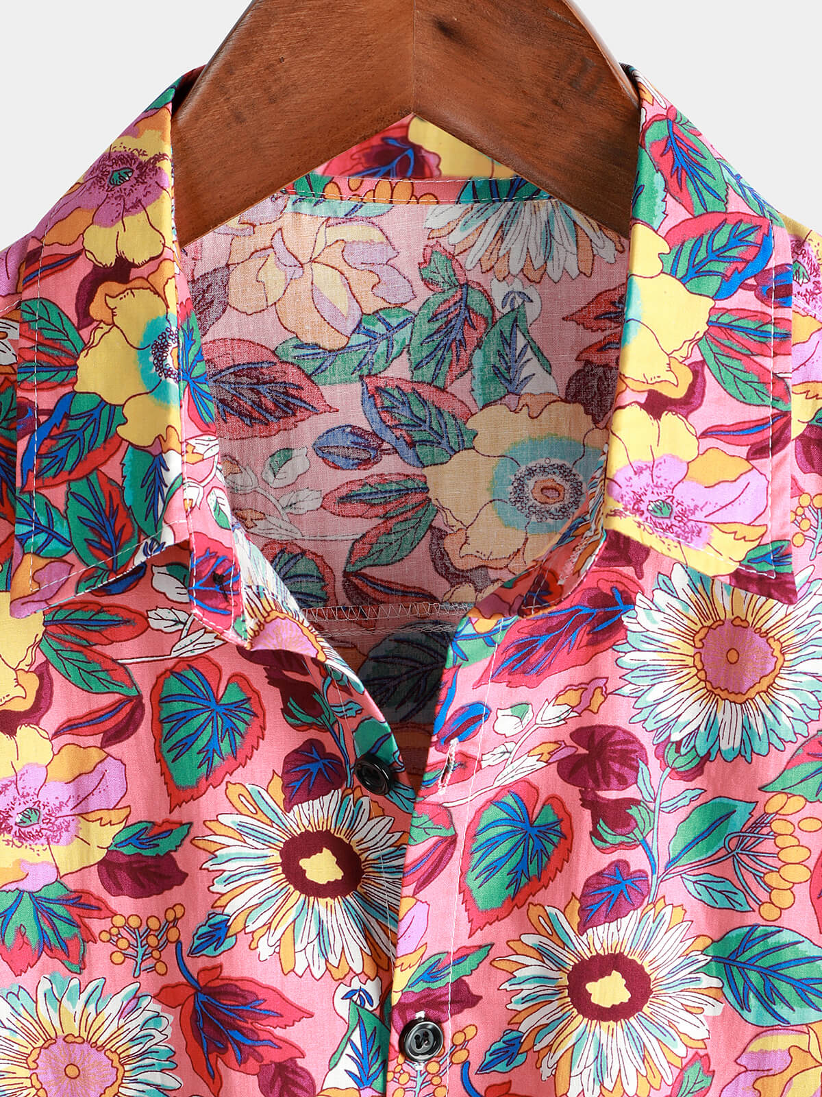Pink Cotton Hawaiian Shirt