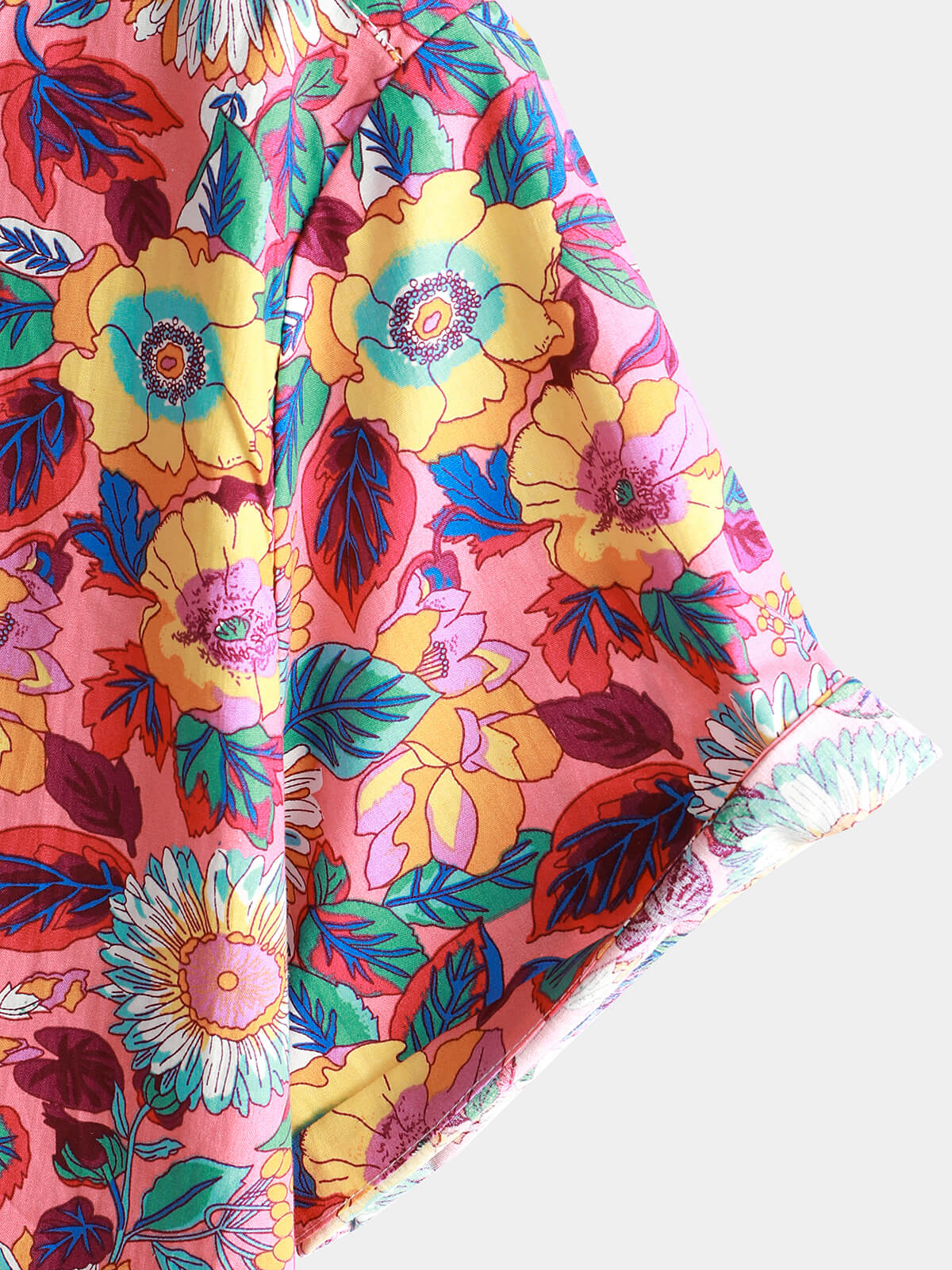 Pink Cotton Hawaiian Shirt