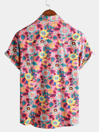 Pink Cotton Hawaiian Shirt