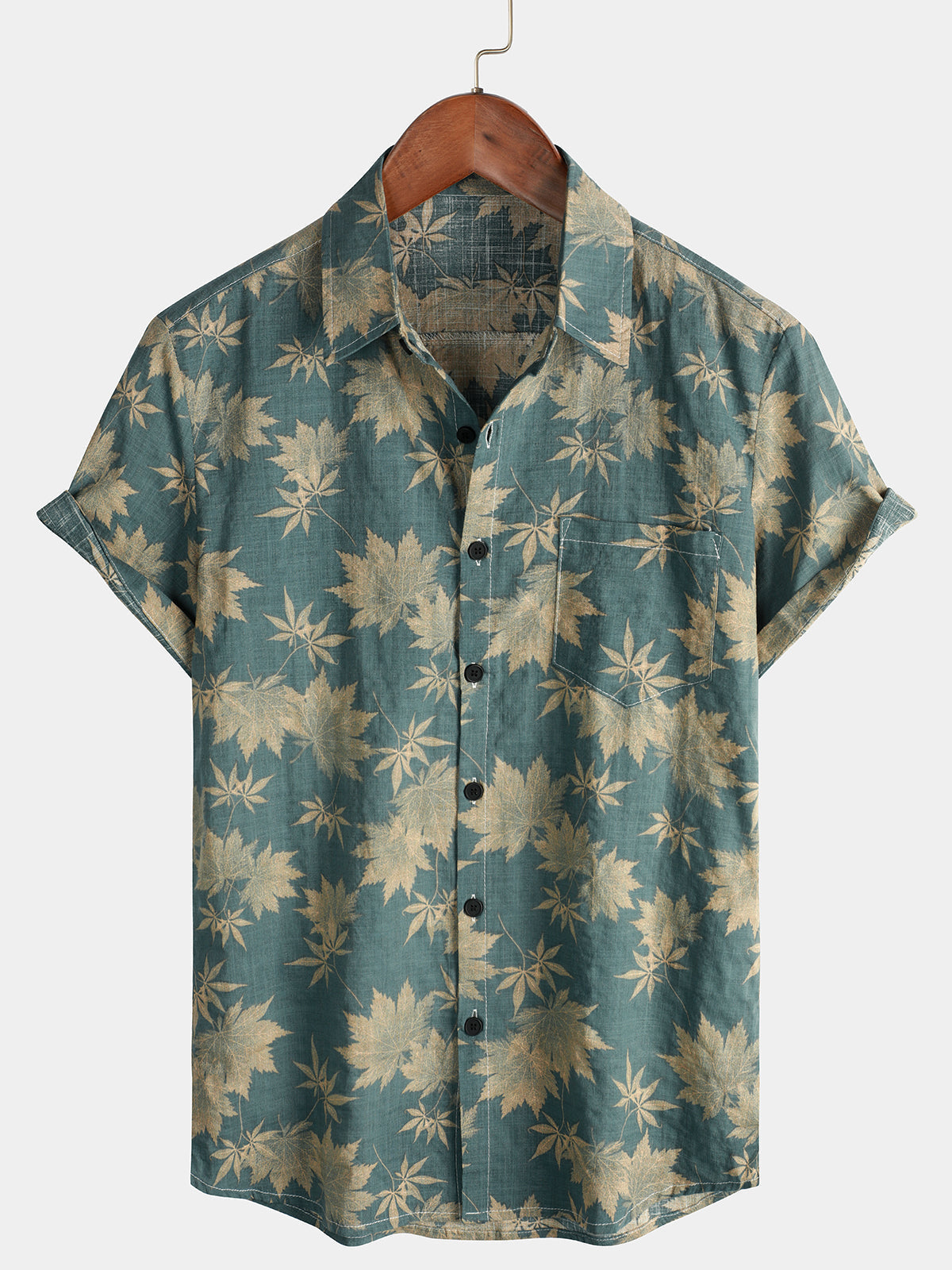 Maple Leaf Summer Pocket Short Sleeve Shirt