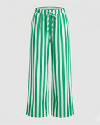 Wide-Leg Striped Trousers