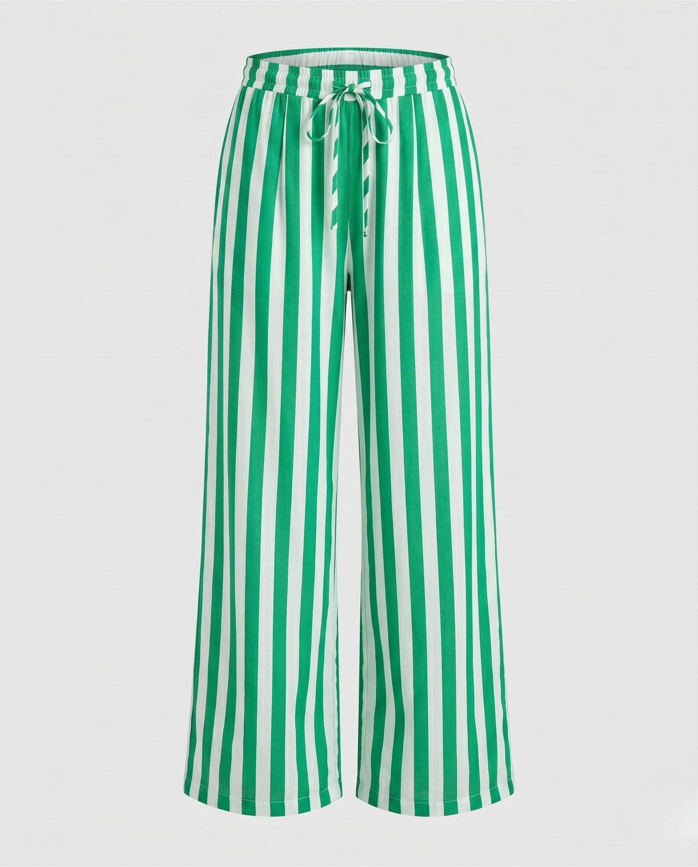 Wide-Leg Striped Trousers