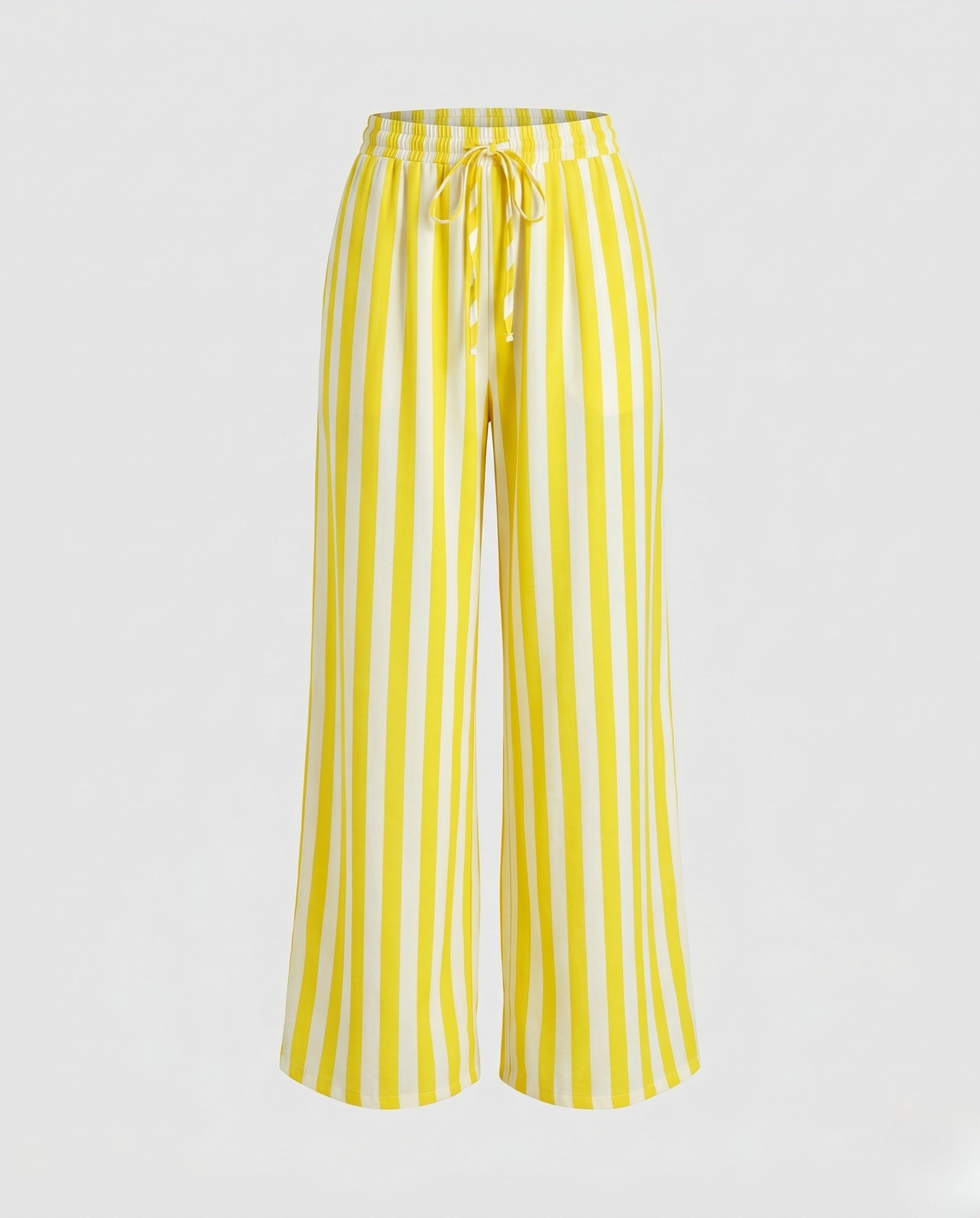 Wide-Leg Striped Trousers