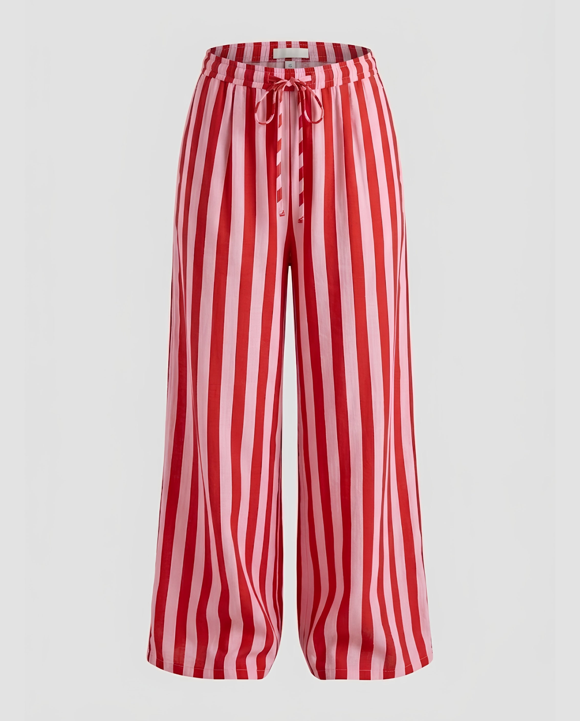 Wide-Leg Striped Trousers
