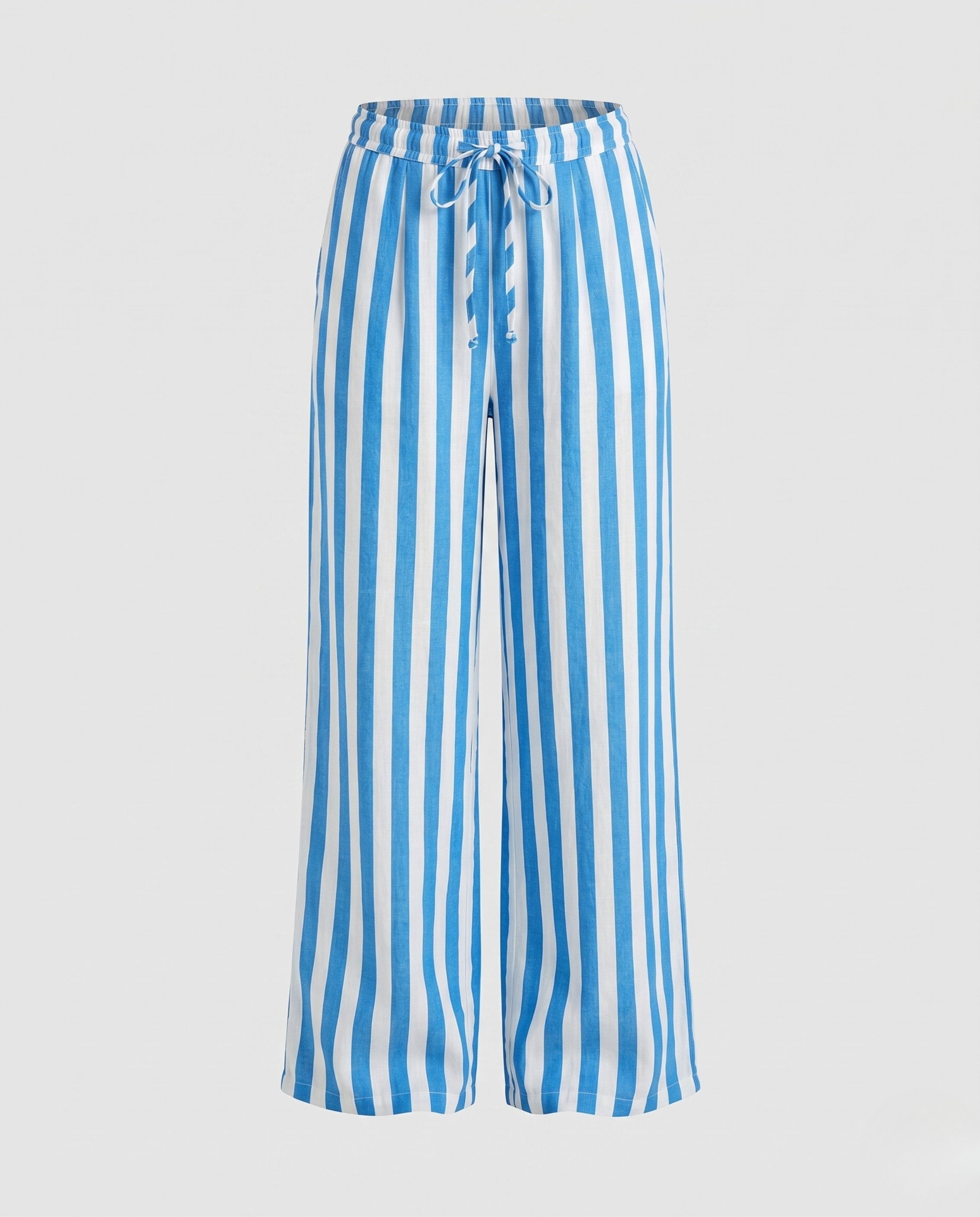 Wide-Leg Striped Trousers