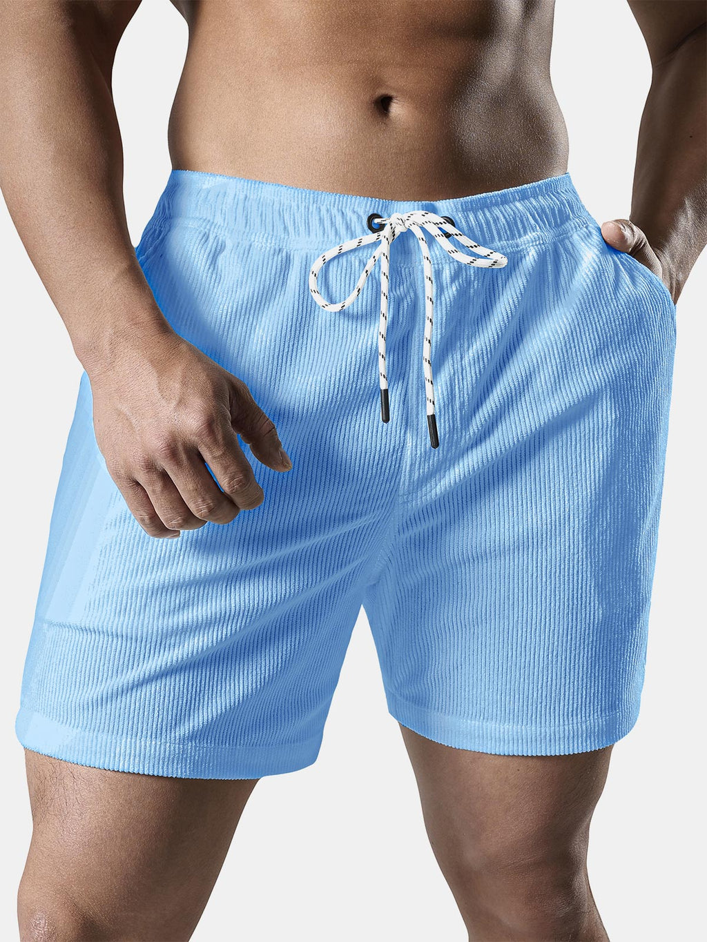 Men's Corduroy Drawstring Pocket Shorts