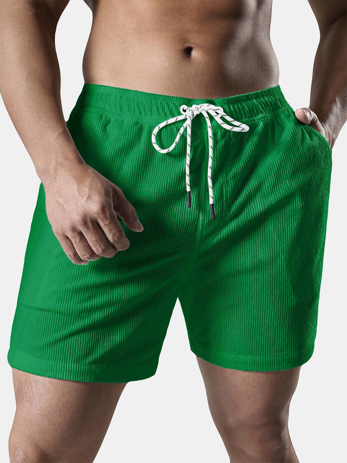 Men's Corduroy Drawstring Pocket Shorts