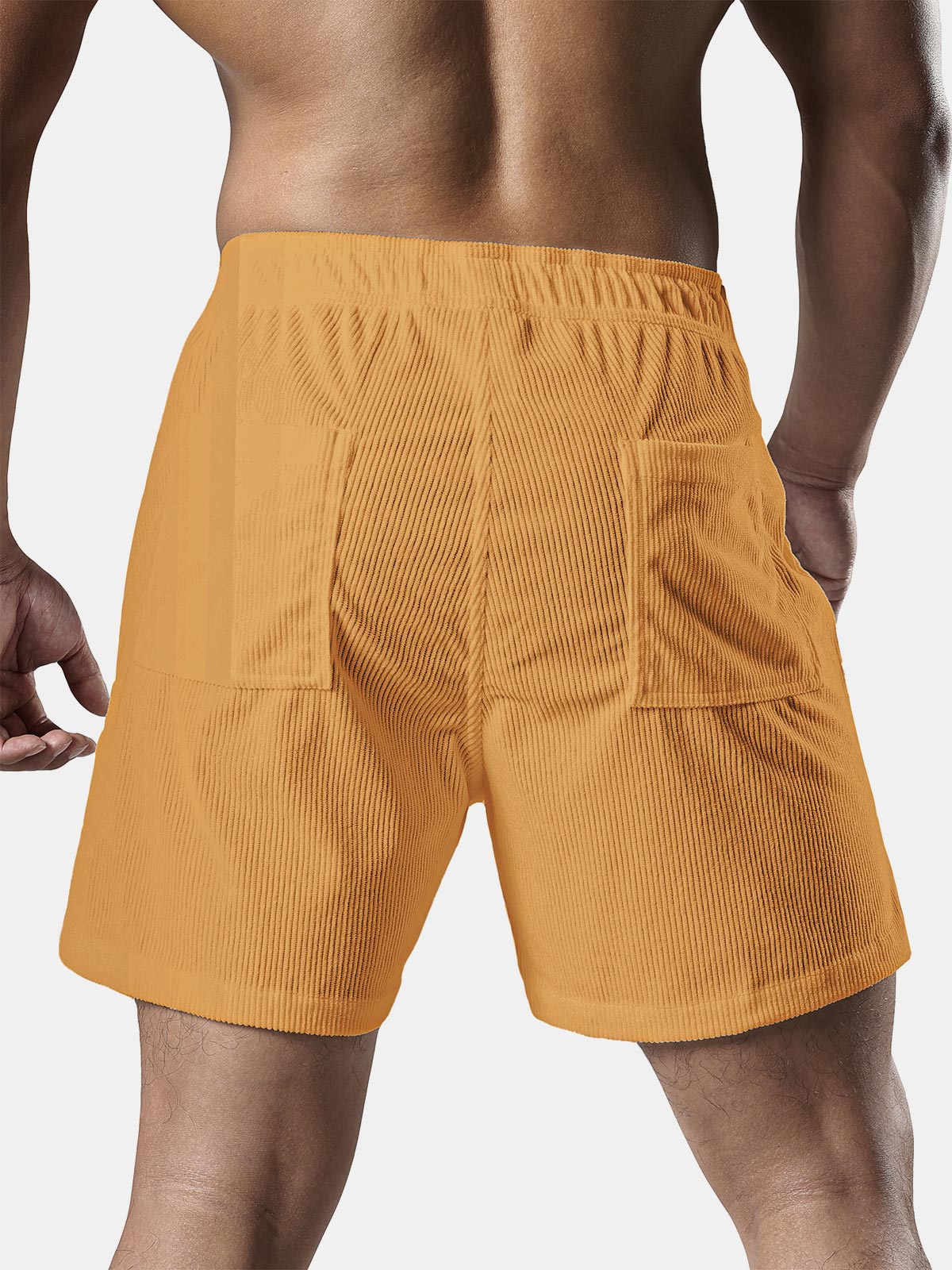 Men's Corduroy Drawstring Pocket Shorts