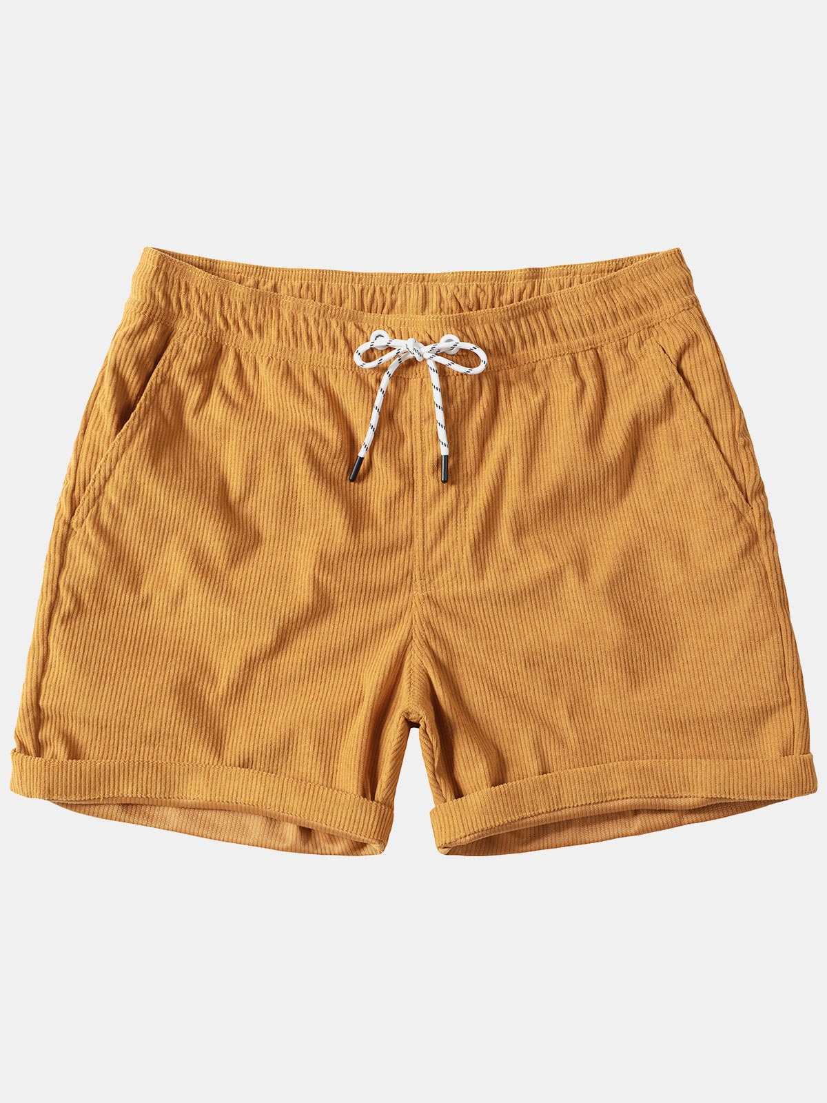Men's Corduroy Drawstring Pocket Shorts