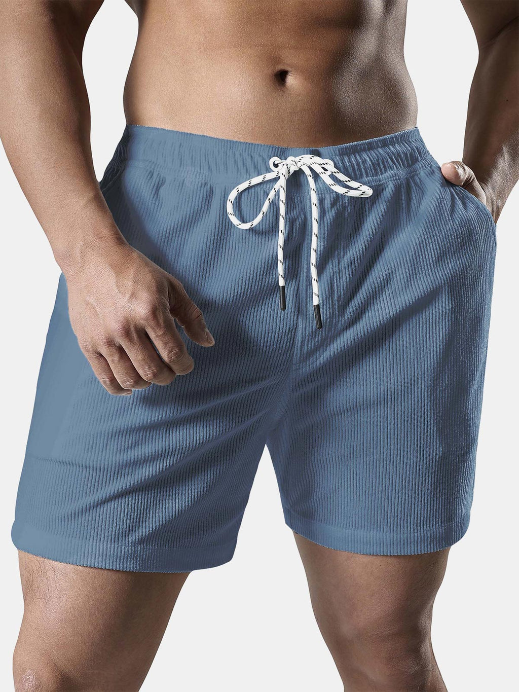 Men's Corduroy Drawstring Pocket Shorts
