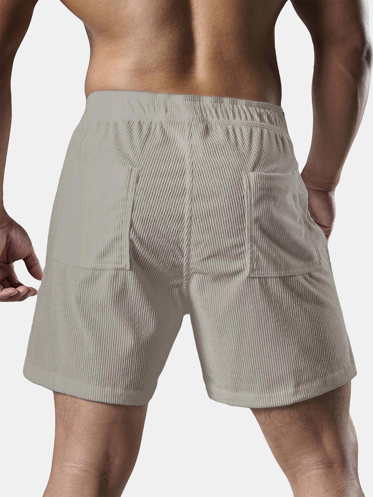 Men's Corduroy Drawstring Pocket Shorts
