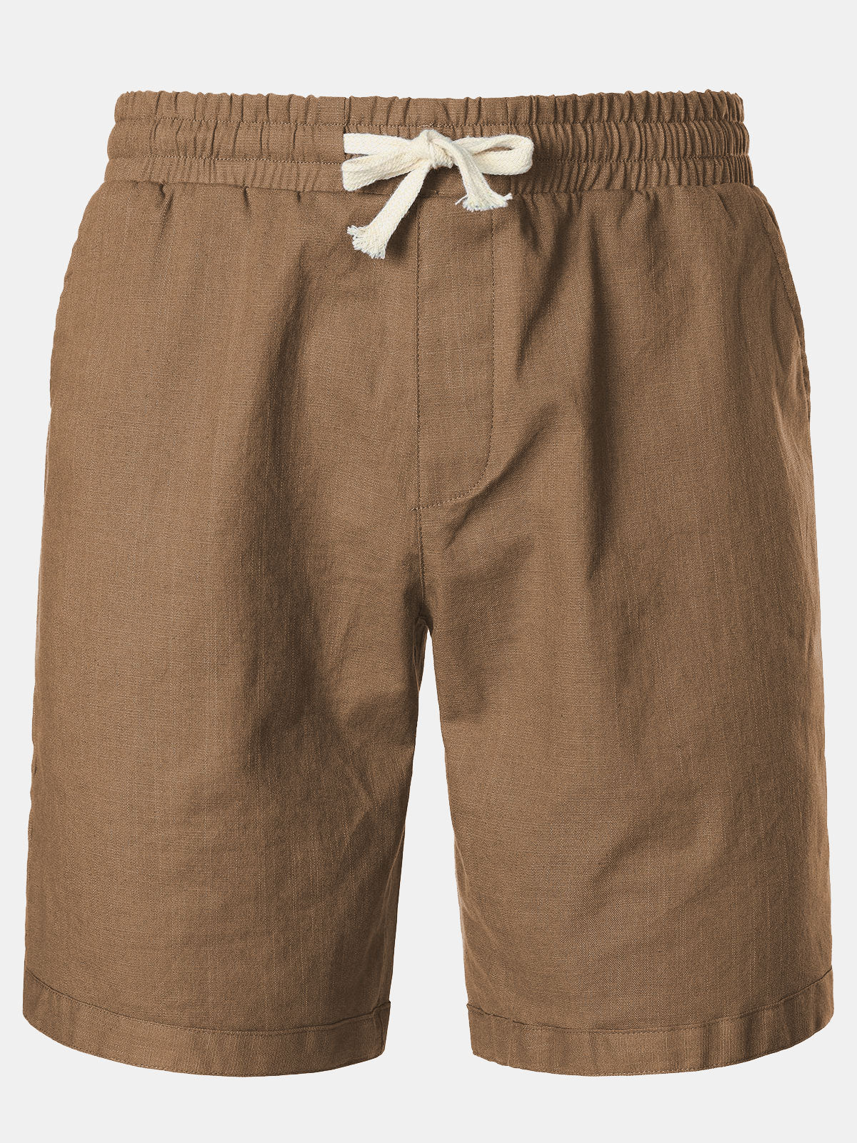 Men's Solid Breathable Cotton Linen Shorts